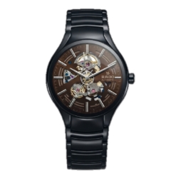 RADO TRUE ROUND AUTOMATIC OPEN HEART - BLACK BROWN