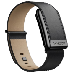 WHOOP LIFE MG - LEATHERLUXE STRAIGHT STRAIGHT BLACK/CREAM WITH BLACK TITANIUM